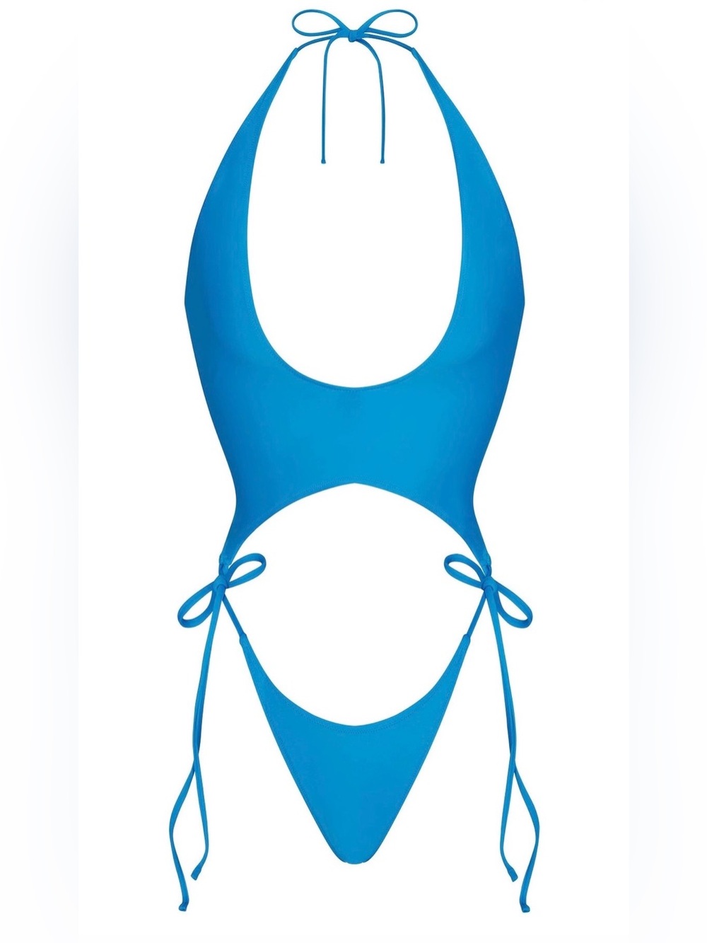 NWT SKIMS Signature Swim Plunge Monokini Cerulean XS